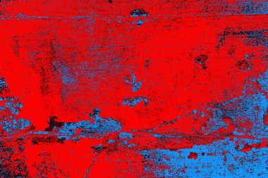 Neon kırmızı ve mavi renkli grunge duvar dokusu arkaplanı