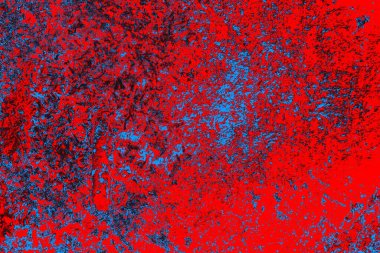 Neon kırmızı ve mavi renkli grunge duvar dokusu arkaplanı