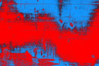 Neon kırmızı ve mavi renkli grunge duvar dokusu arkaplanı