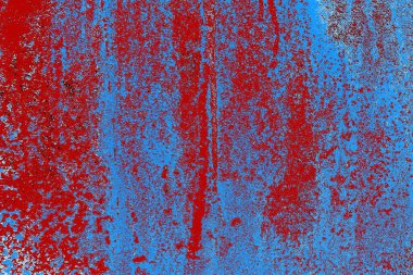 Kırık tarih arkaplanı olan kırmızı, mavi ve siyah grunge duvar