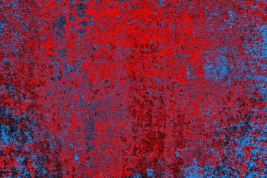 Kırmızı ve mavi renkli grunge duvar dokusu arkaplanı