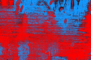 Neon kırmızı ve mavi renkli grunge duvar dokusu arkaplanı