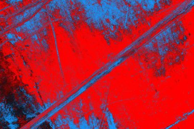 Neon kırmızı ve mavi renkli grunge duvar dokusu arkaplanı