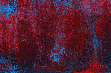 Parlak kırmızı ve mavi renkli grunge duvar dokusu arkaplanı