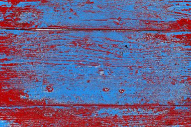 Kırık tarih arkaplanı olan kırmızı, mavi ve siyah grunge duvar