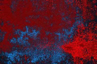 Parlak kırmızı ve mavi renkli grunge duvar dokusu arkaplanı