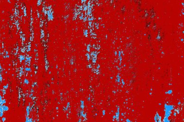 Kırık tarih arkaplanı olan kırmızı, mavi ve siyah grunge duvar