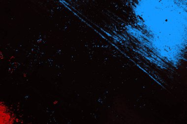 Kırık tarih arkaplanı olan kırmızı, mavi ve siyah grunge duvar