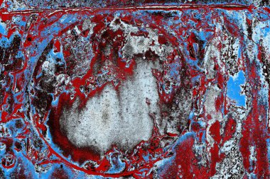Dökülen boya paslı metal dokusu