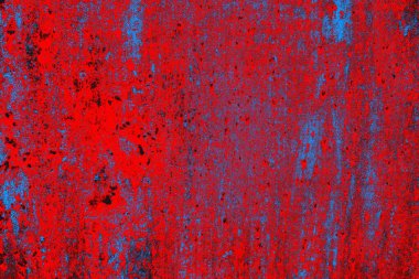 Parlak kırmızı ve mavi renkli grunge duvar dokusu arkaplanı