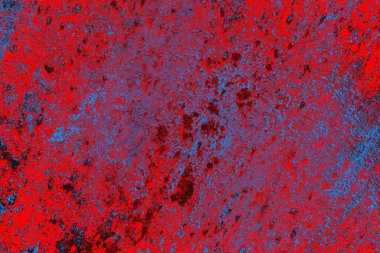 Parlak kırmızı ve mavi renkli grunge duvar dokusu arkaplanı