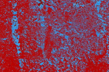 Kırık tarih arkaplanı olan kırmızı, mavi ve siyah grunge duvar