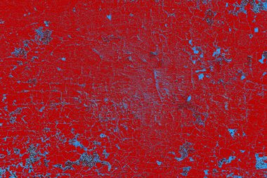 Kırık tarih arkaplanı olan kırmızı, mavi ve siyah grunge duvar