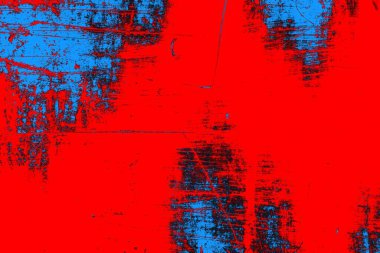 Neon kırmızı ve mavi renkli grunge duvar dokusu arkaplanı