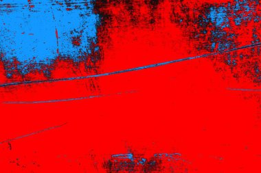 Neon kırmızı ve mavi renkli grunge duvar dokusu arkaplanı