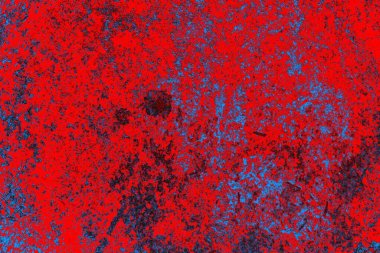 Neon kırmızı ve mavi renkli grunge duvar dokusu arkaplanı