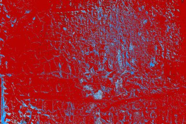 Kırık tarih arkaplanı olan kırmızı, mavi ve siyah grunge duvar