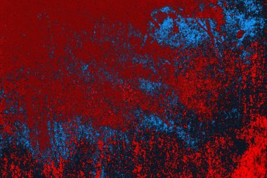 Parlak kırmızı ve mavi renkli grunge duvar dokusu arkaplanı