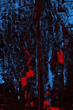 Koyu renkli ses, çatlak ve arkaplanı su sıçratan grunge duvar dokusu