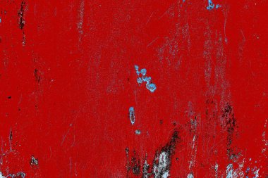 Kırık tarih arkaplanı olan kırmızı, mavi ve siyah grunge duvar