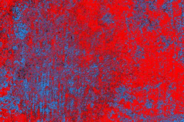 Neon kırmızı ve mavi renkli grunge duvar dokusu arkaplanı