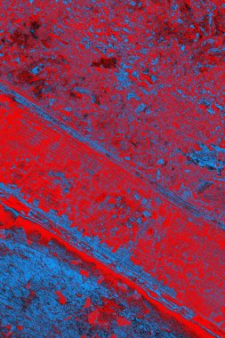 Kırmızı ve mavi renkli grunge duvar dokusu arkaplanı
