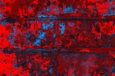 Parlak kırmızı ve mavi renkli grunge duvar dokusu arkaplanı