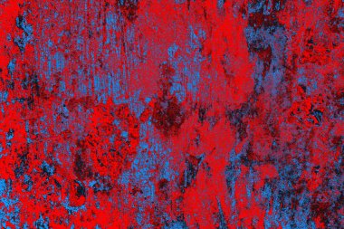 Kırmızı ve mavi renkli grunge duvar dokusu arkaplanı