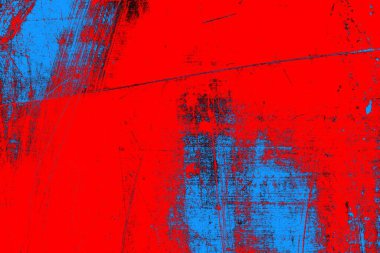 Neon kırmızı ve mavi renkli grunge duvar dokusu arkaplanı