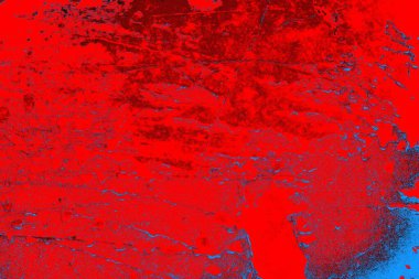 Neon kırmızı ve mavi renkli grunge duvar dokusu arkaplanı