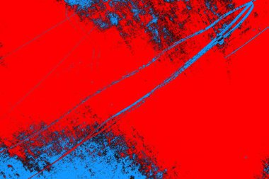 Neon kırmızı ve mavi renkli grunge duvar dokusu arkaplanı