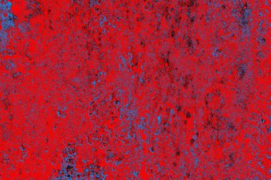 Kırmızı ve mavi renkli grungy duvar, desenli arka plan