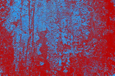 Kırık tarih arkaplanı olan kırmızı, mavi ve siyah grunge duvar