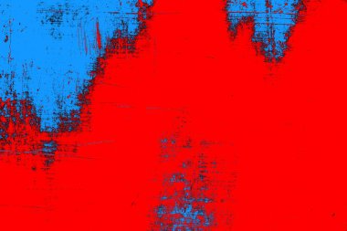 Neon kırmızı ve mavi renkli grunge duvar dokusu arkaplanı