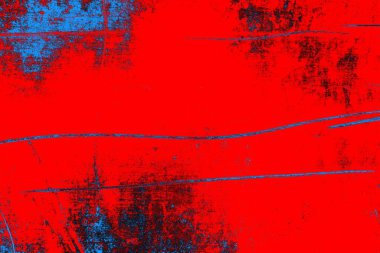 Neon kırmızı ve mavi renkli grunge duvar dokusu arkaplanı