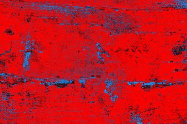 Neon kırmızı ve mavi renkli grunge duvar dokusu arkaplanı