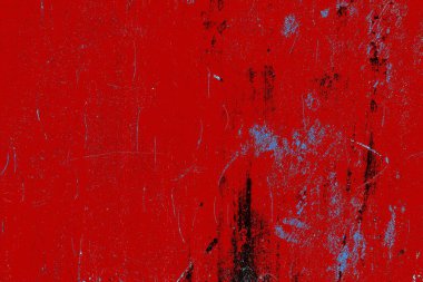 Kırık tarih arkaplanı olan kırmızı, mavi ve siyah grunge duvar