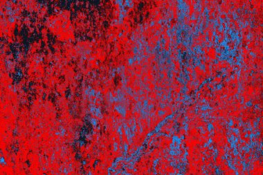 Kırmızı ve mavi renkli grungy duvar, desenli arka plan
