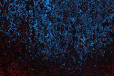 Kırık tarih arkaplanı olan kırmızı, mavi ve siyah grunge duvar