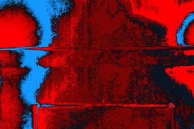 Neon kırmızı ve mavi renkli grunge duvar dokusu arkaplanı