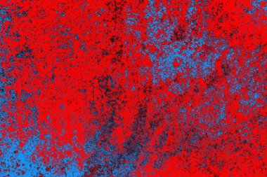 Neon kırmızı ve mavi renkli grunge duvar dokusu arkaplanı