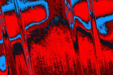 Neon kırmızı ve mavi renkli grunge duvar dokusu arkaplanı