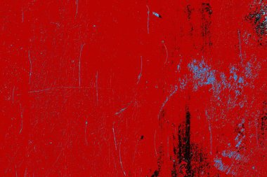 Kırık tarih arkaplanı olan kırmızı, mavi ve siyah grunge duvar
