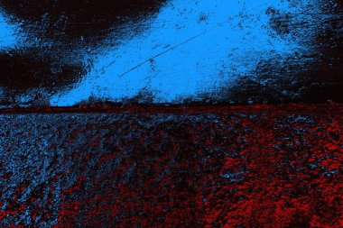 Kırık tarih arkaplanı olan kırmızı, mavi ve siyah grunge duvar