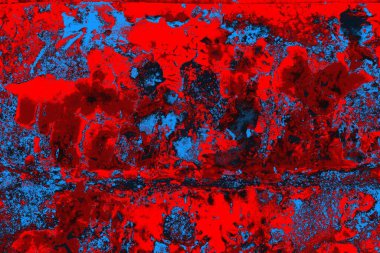 Parlak kırmızı ve mavi renkli grunge duvar dokusu arkaplanı