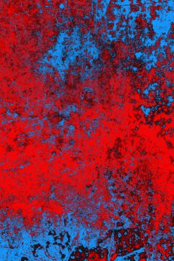 Neon kırmızı ve mavi renkli grunge duvar dokusu arkaplanı