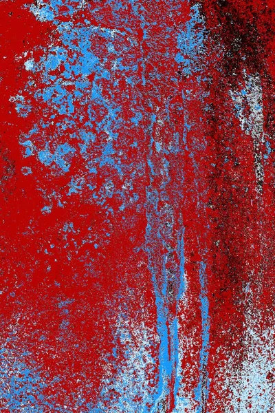 Kırık tarih arkaplanı olan kırmızı, mavi ve siyah grunge duvar