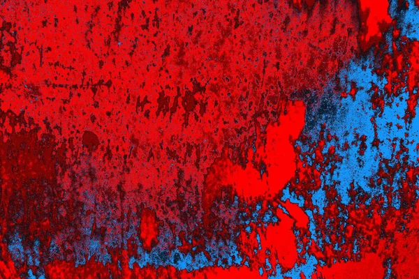 Neon kırmızı ve mavi renkli grunge duvar dokusu arkaplanı