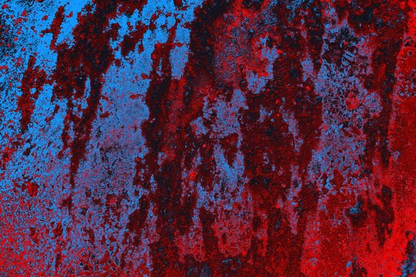 Neon kırmızı ve mavi renkli grunge duvar dokusu arkaplanı