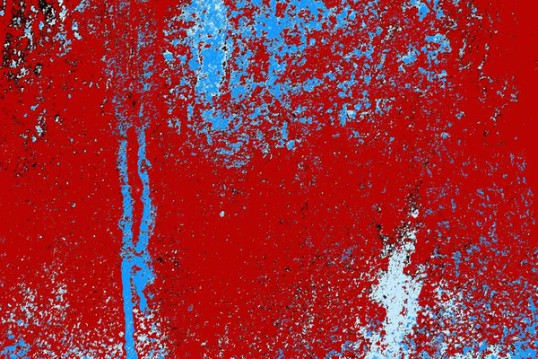 Kırık tarih arkaplanı olan kırmızı, mavi ve siyah grunge duvar